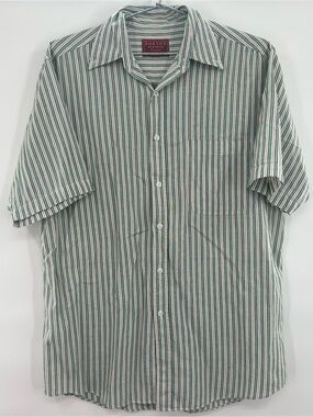 Burton Menswear Pure Cotton Striped Button Down Short Sleeve Small